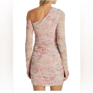 NWT Free People “Chloe” One-shoulder Ruched Dress - Pink/Peach - L